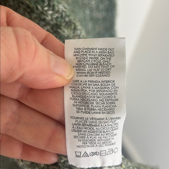 CAbi Travel Cardigan Green Heathered Knit Shawl Collar 3892 Size Small - Picture 9 of 16